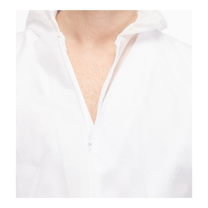 Disposable Plastic Coverall "TST" PP Hood Zipper 35g Size L (1 Unit) 