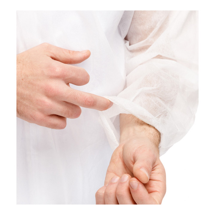 Disposable Plastic Coverall "TST" PP Hood Zipper 35g Size XXL (50 Units)