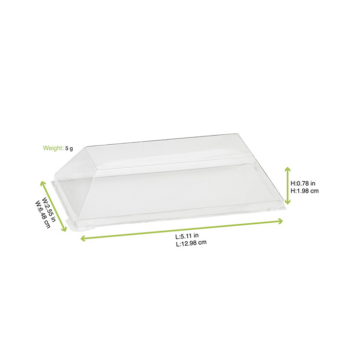 Plastic Lid PET Clear 13x6,5cm (25 Units) 