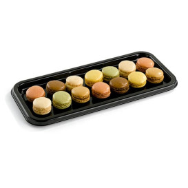 Plastic Platter Rectangular Shape Black 35X16 cm (10 Units) 