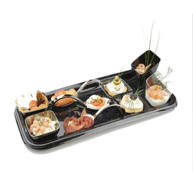 Plastic Platter Rectangular Shape Marble 35X16 cm (50 Units)