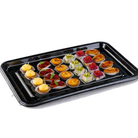 Plastic Tray Rectangular Shape Marble 35X24 cm (50 Uds)