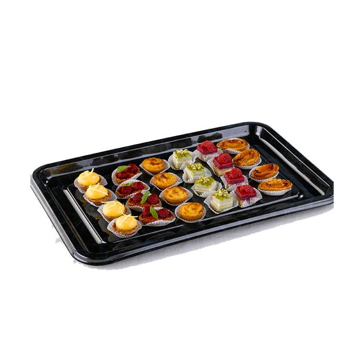 Plastic Tray Rectangular Shape Marble 35X24 cm (50 Uds)