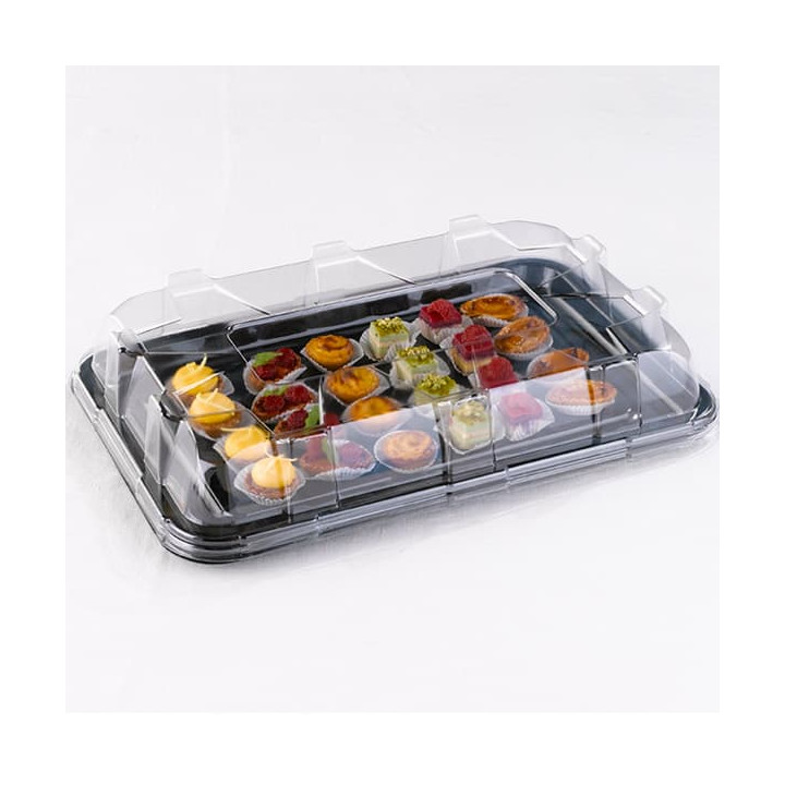 Plastic Tray Rectangular Shape Marble 35X24 cm (50 Uds)