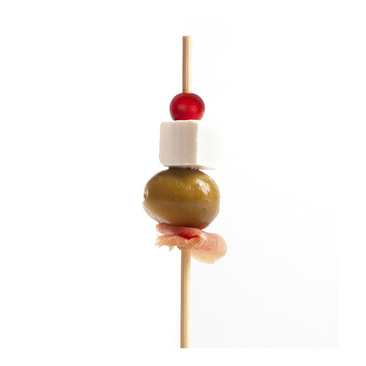 Bamboo Food Pick "Big Ball" Design Red 12,5cm (100 Units)  