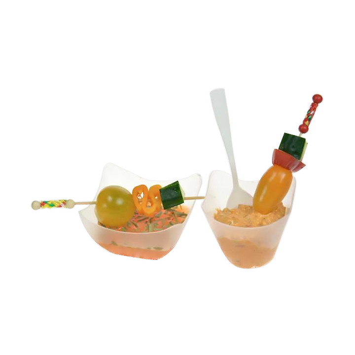 Bamboo Food Pick Yellow and Red Design 12cm (1.200 Units)