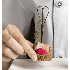 Bamboo Food Pick "Cuore" Design Black 15cm (200 Units)  