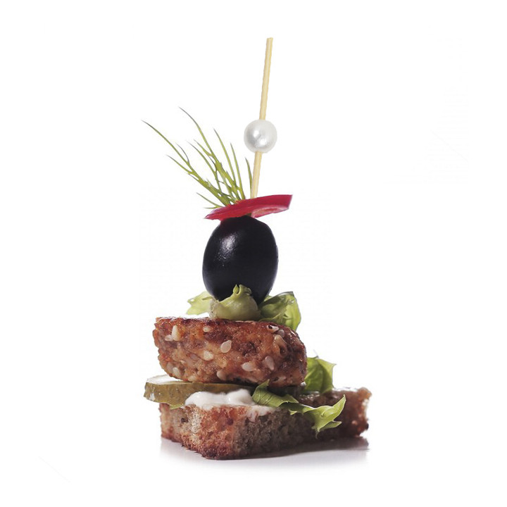 Bamboo Food Pick Pearl Design 9cm (1.200 Units)