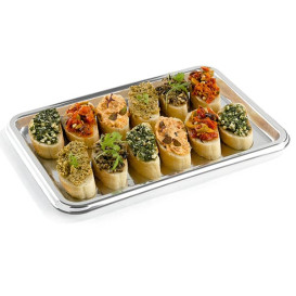 Plastic Tray Rectangular Shape Silver 35X24 cm (5 Units) 