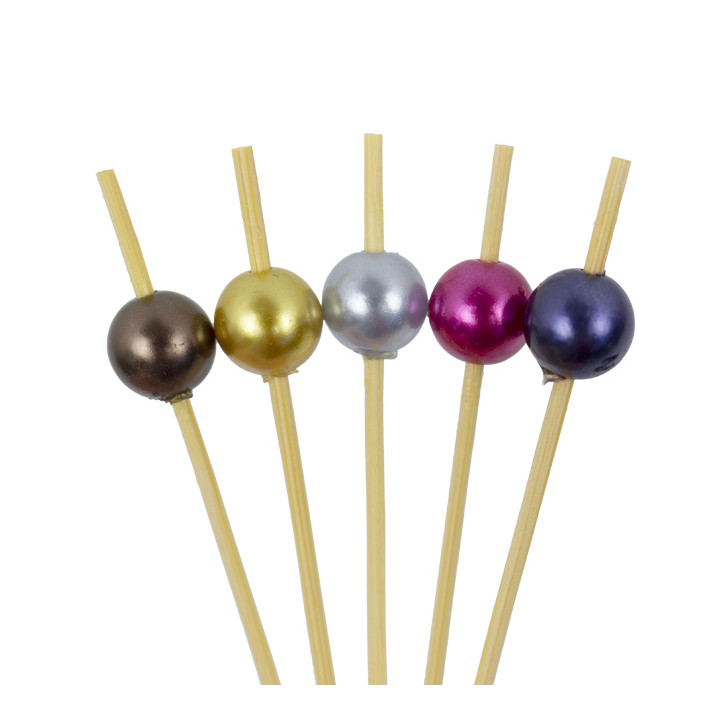 Bamboo “Pearl” Skewers Assortment 9cm (100 Units)  