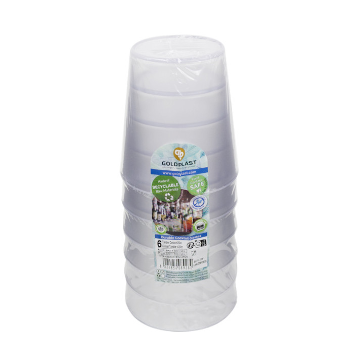 Reusable Durable Glass SAN Tumbler Frost 420ml (6 Units)