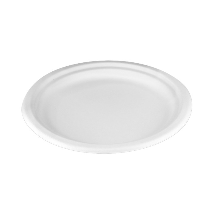 Sugarcane Plate White Ø22cm (25 Units) 