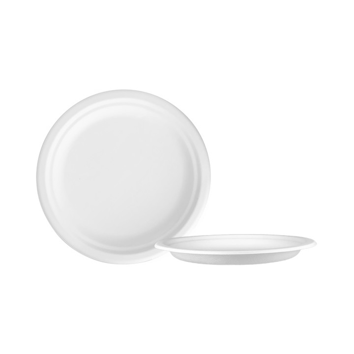 Sugarcane Plate White Ø22cm (25 Units) 