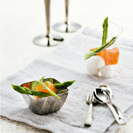 Tasting Plastic Bowl PS Silver 5x5x3 cm 75ml (20 Units)