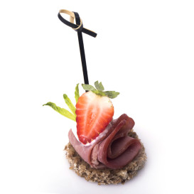 Bamboo Bow Skewer Black 10cm in box (250 Units)  