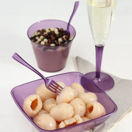 Plastic Spoon Premium Eggplant 16cm (180 Units)