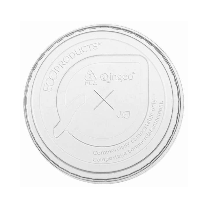 Compostable PLA Lid with Straw Slot for Cup Ø7cm (1.000 Units)