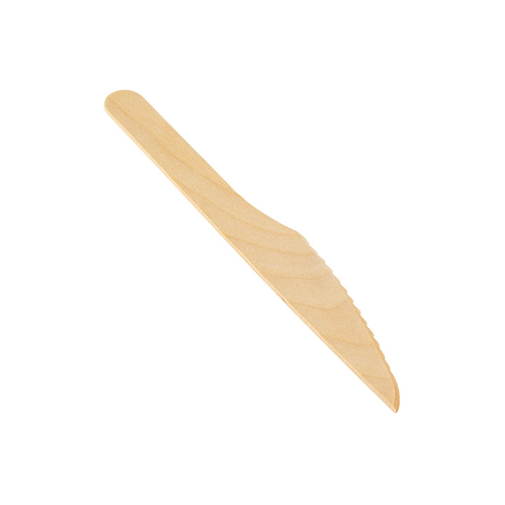 Wrapped Disposable Wooden Knife 16,5cm (25 Units) 