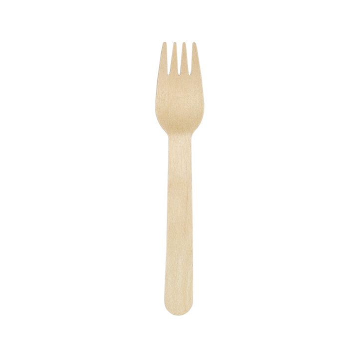 Wrapped Disposable Wooden Fork 16cm (25 Units)