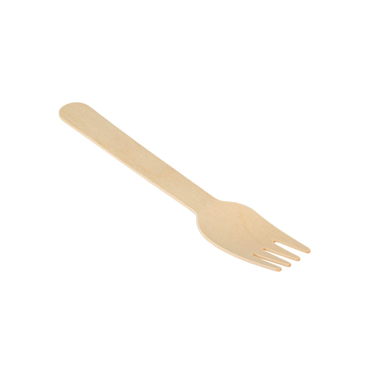 Wrapped Disposable Wooden Fork 16cm (25 Units)