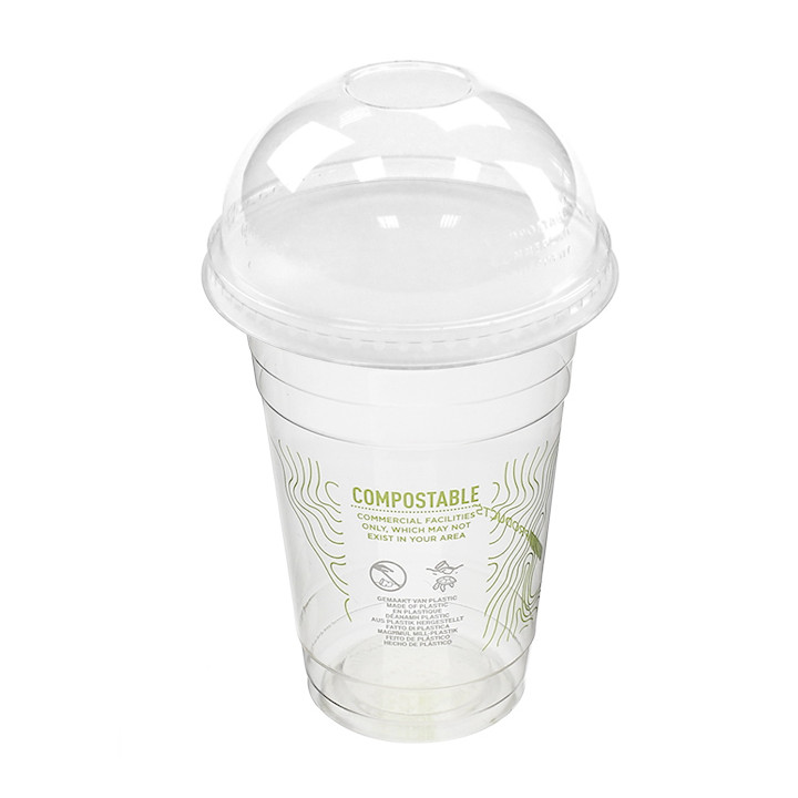 Compostable PLA Dome Lid no Hole Ø10,2cm (1.000 Units)