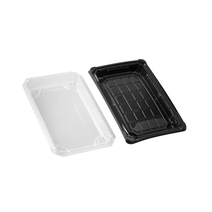 Sushi Tray and Lid PLA Black 15,0x23,0 cm (100 Units)