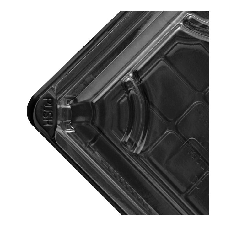 Sushi Tray and Lid PLA Black 13,0x18 cm (100 Units)