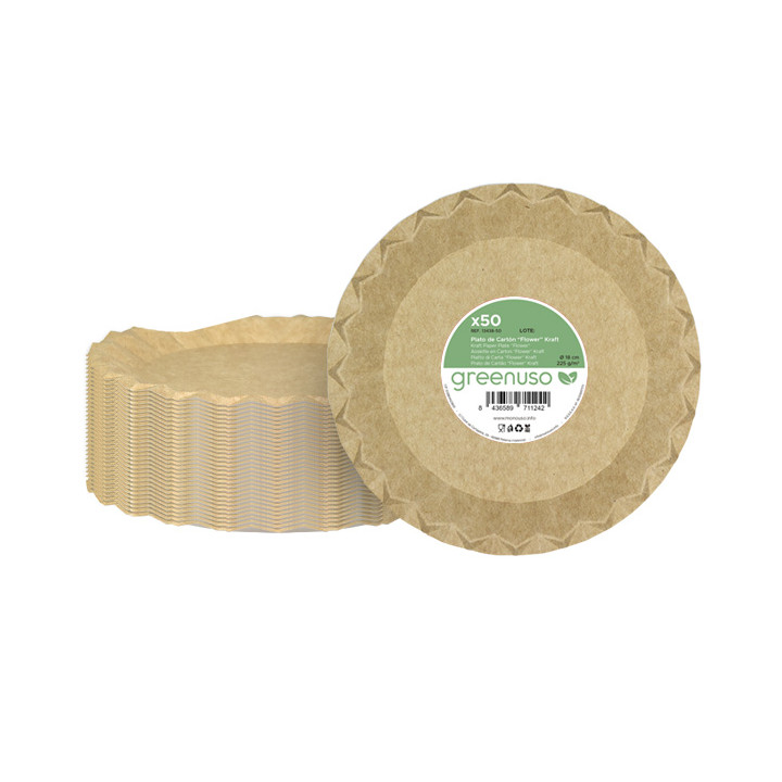 Kraft Paper Plate “Flower” Ø18cm 225g/m² (50 Units) 