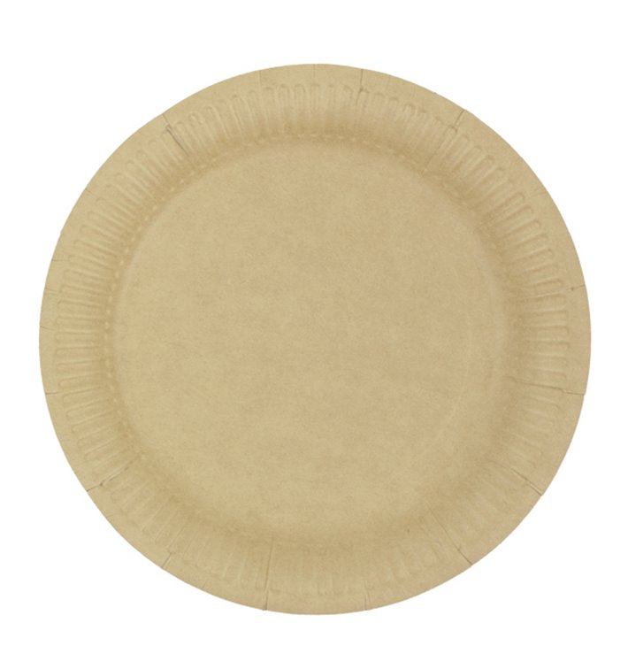 Round Paper Plate “Radial” Kraft Ø18cm 200gr/m² (650 Units)