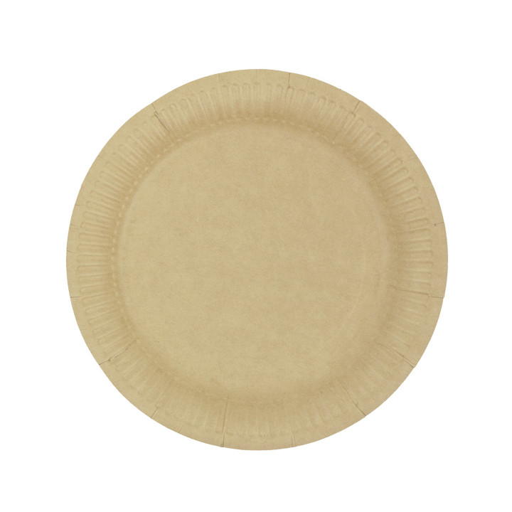 Round Paper Plate “Radial” Kraft Ø18cm 200gr/m² (50 Units)