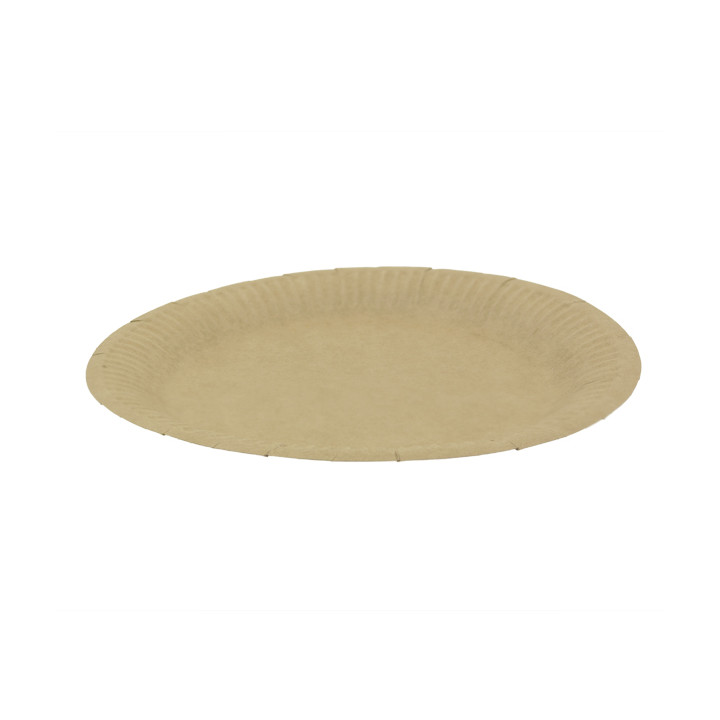 Round Paper Plate “Radial” Kraft Ø18cm 200gr/m² (50 Units)