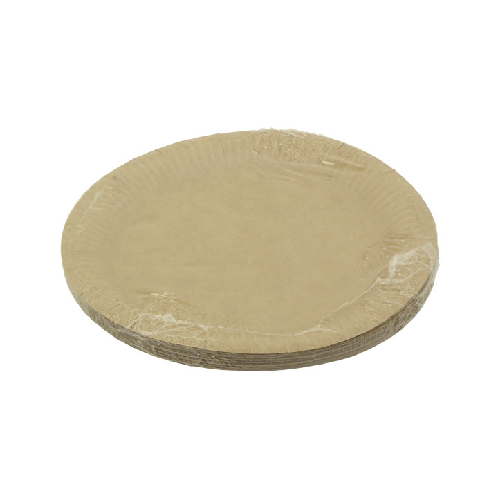 Round Paper Plate “Radial” Kraft Ø18cm 200gr/m² (650 Units)