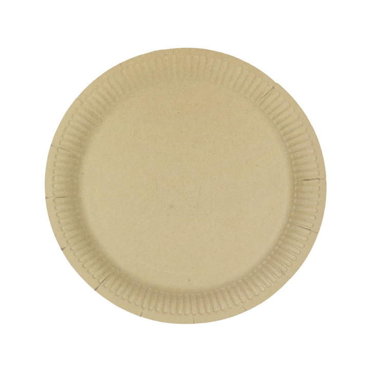 Round Paper Plate “Radial” Kraft Ø23cm 200gr/m² (50 Units)