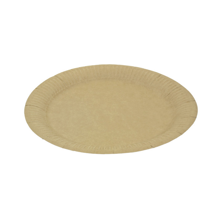 Round Paper Plate “Radial” Kraft Ø23cm 200gr/m² (650 Units)