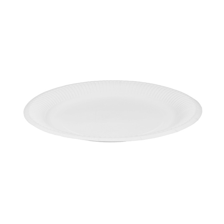 Round Paper Plate “Radial” White Ø23cm 200gr/m² (50 Units)