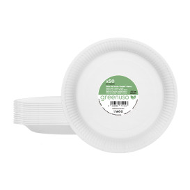 Round Paper Plate “Radial” White Ø23cm 200gr/m² (650 Units)