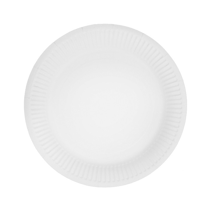 Round Paper Plate “Radial” White Ø18cm 200gr/m² (650 Units)