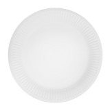 Round Paper Plate “Radial” White Ø18cm 200gr/m² (50 Units)