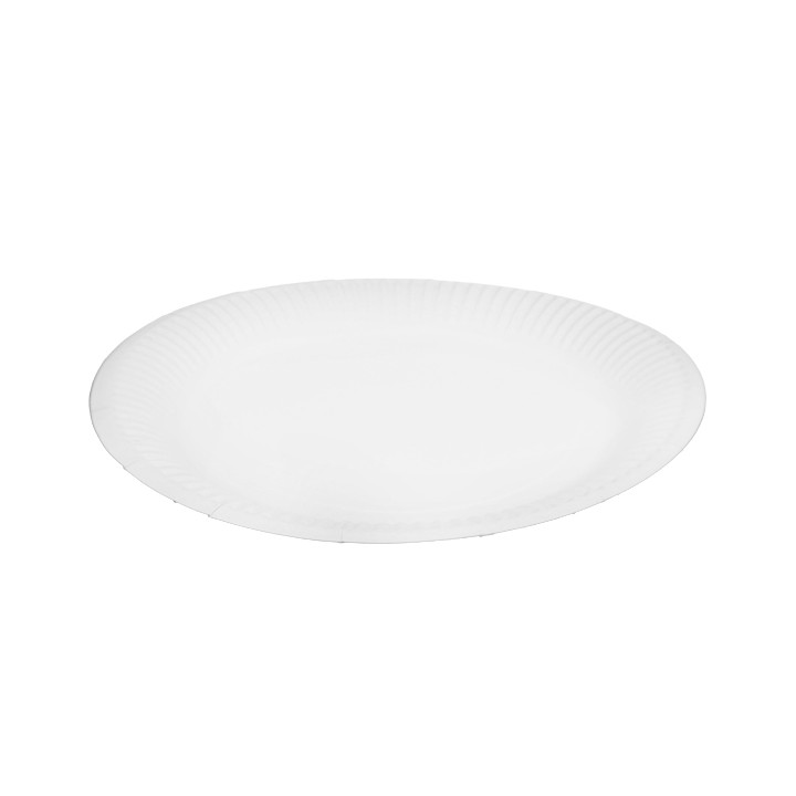 Round Paper Plate “Radial” White Ø18cm 200gr/m² (650 Units)
