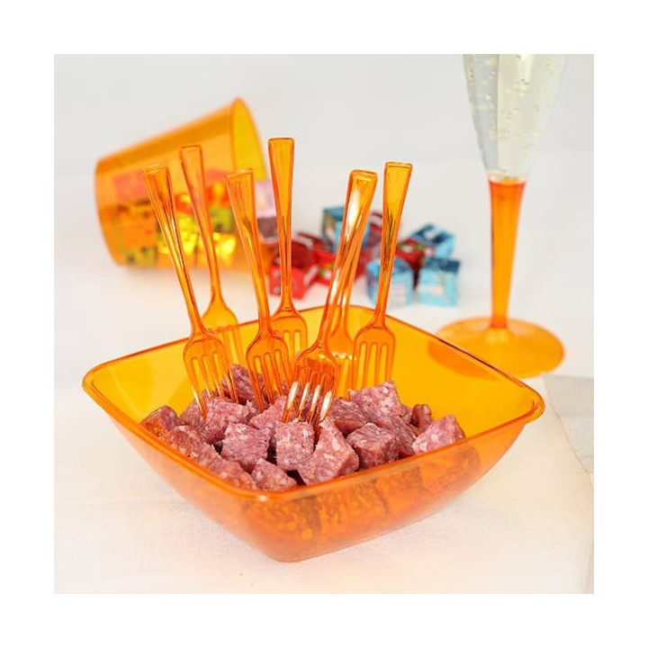 Plastic Cup PS Injection Moulding Orange 230 ml (10 Units) 