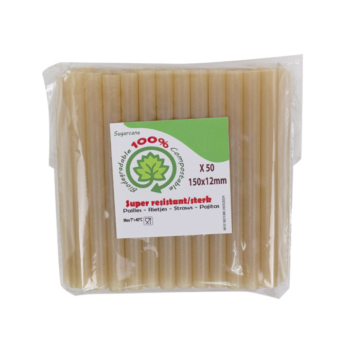 Eco Sugar Cane Straw Ø1,2cm 15cm (50 Units)