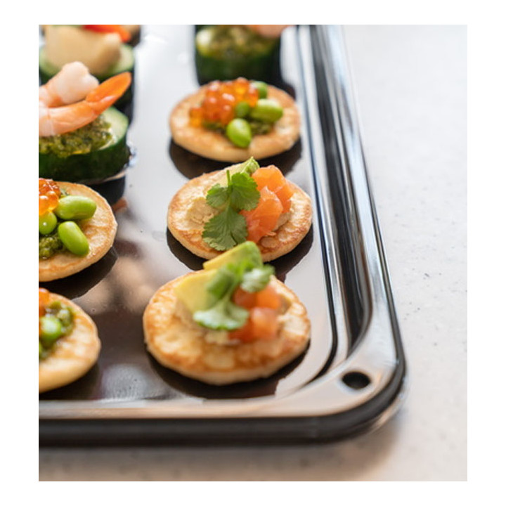 Plastic Tray with Lid Black 35x24 cm (25 Units) 