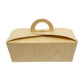 American Box with handles "Doggy Bag" Kraft 16x9,5x6cm (25 Units)