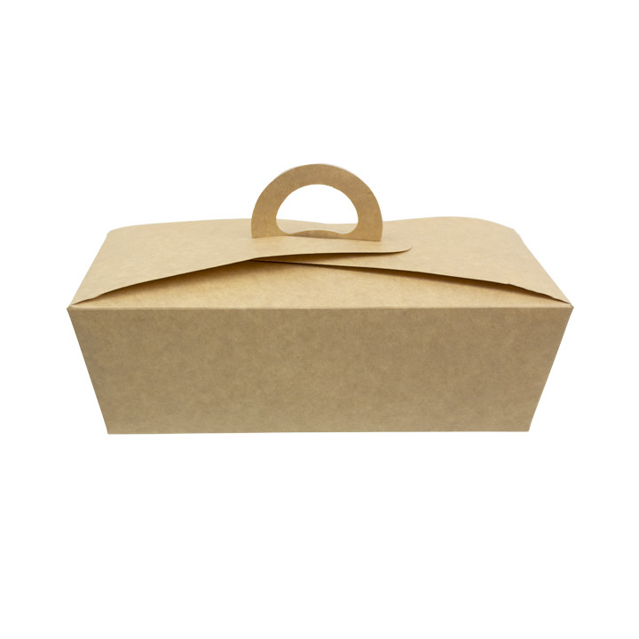 American Box with handles "Doggy Bag" Kraft 20x10x7cm (20 Units)