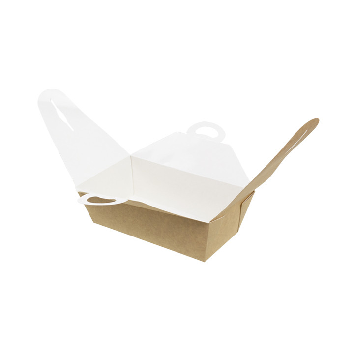 American Box with handles "Doggy Bag" Kraft 20x10x7cm (20 Units)
