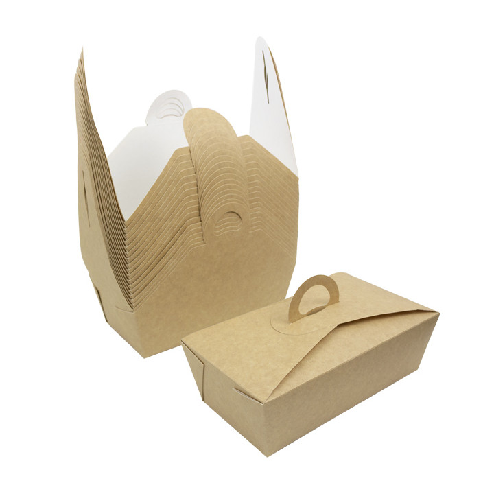 American Box with handles "Doggy Bag" Kraft 20x10x7cm (20 Units)