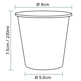 Reusable Economy Shot PS Bicolour Black 230ml (30 Units)