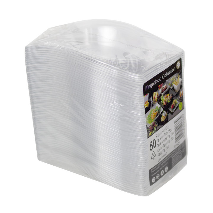 Reusable Tasting Plate PS Flat Clear 8x6,6cm (50 Units) 