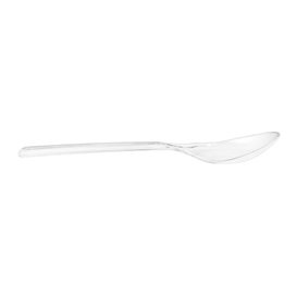 Reusable Plastic PS Spoon Transparent 18cm (50 Units)