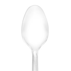 Reusable Plastic PS Spoon Transparent 18cm (50 Units)